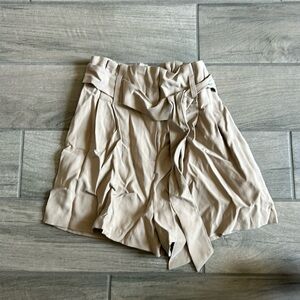 Dynamite almond tan milanda paper bag waist shorts